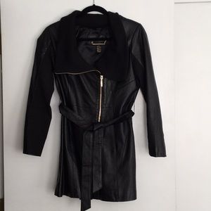 Iman Black Leather Platinum Forever Jacket XS